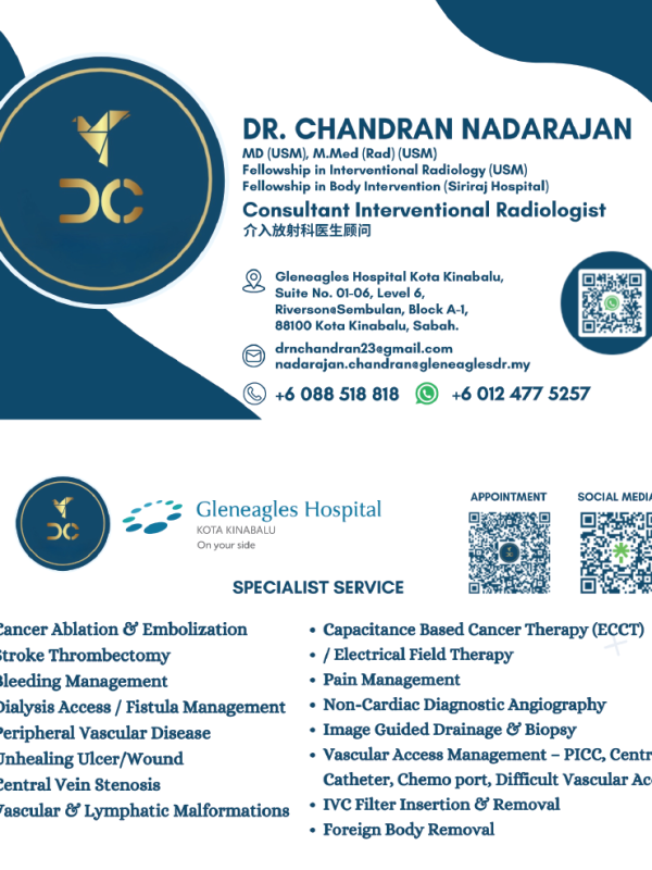 Business card design for Dr. Chandran Nadarajan