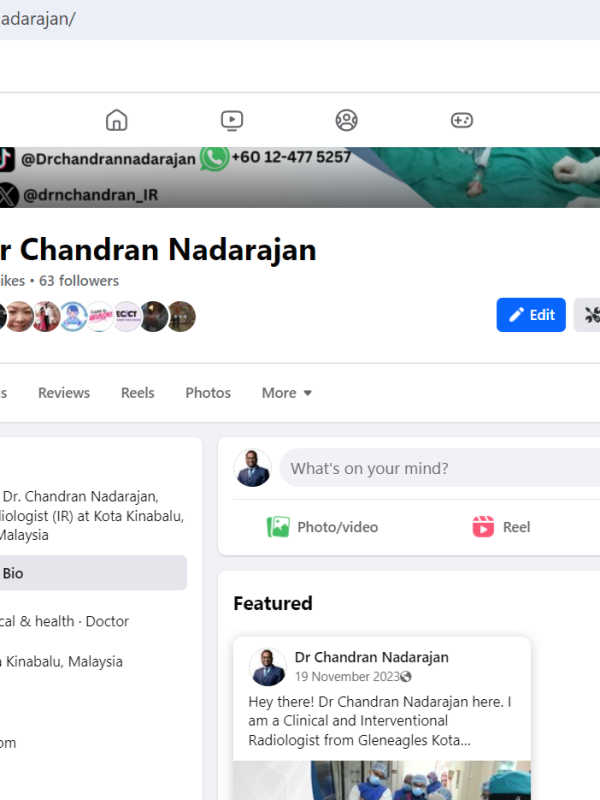 Dr. Chandran Nadarajan - Facebook (Page)