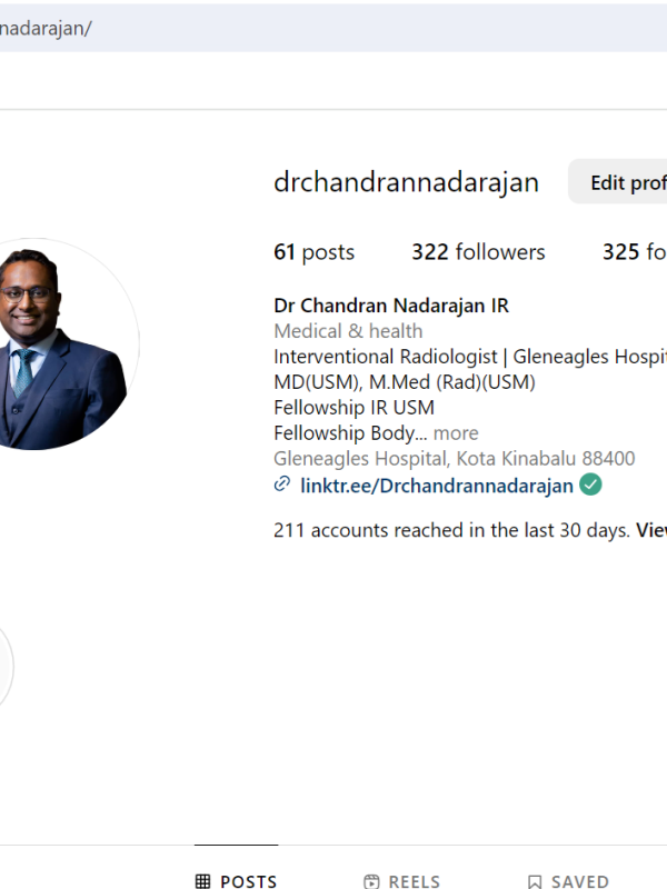 Dr. Chandran Nadarajan - Instagram Page