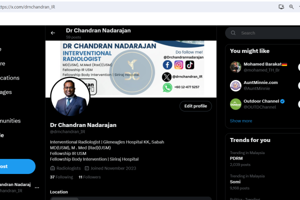 Dr. Chandran Nadarajan - Twitter