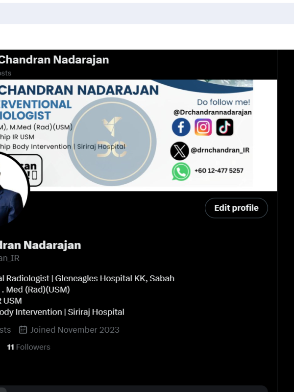 Dr. Chandran Nadarajan - Twitter